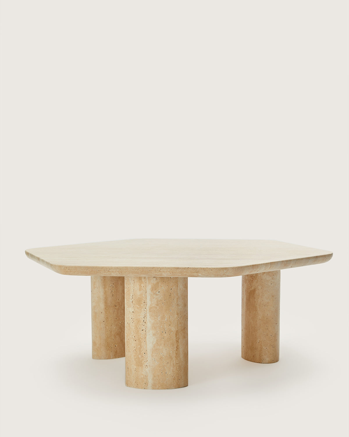 Hexagon Travertine Coffee Table