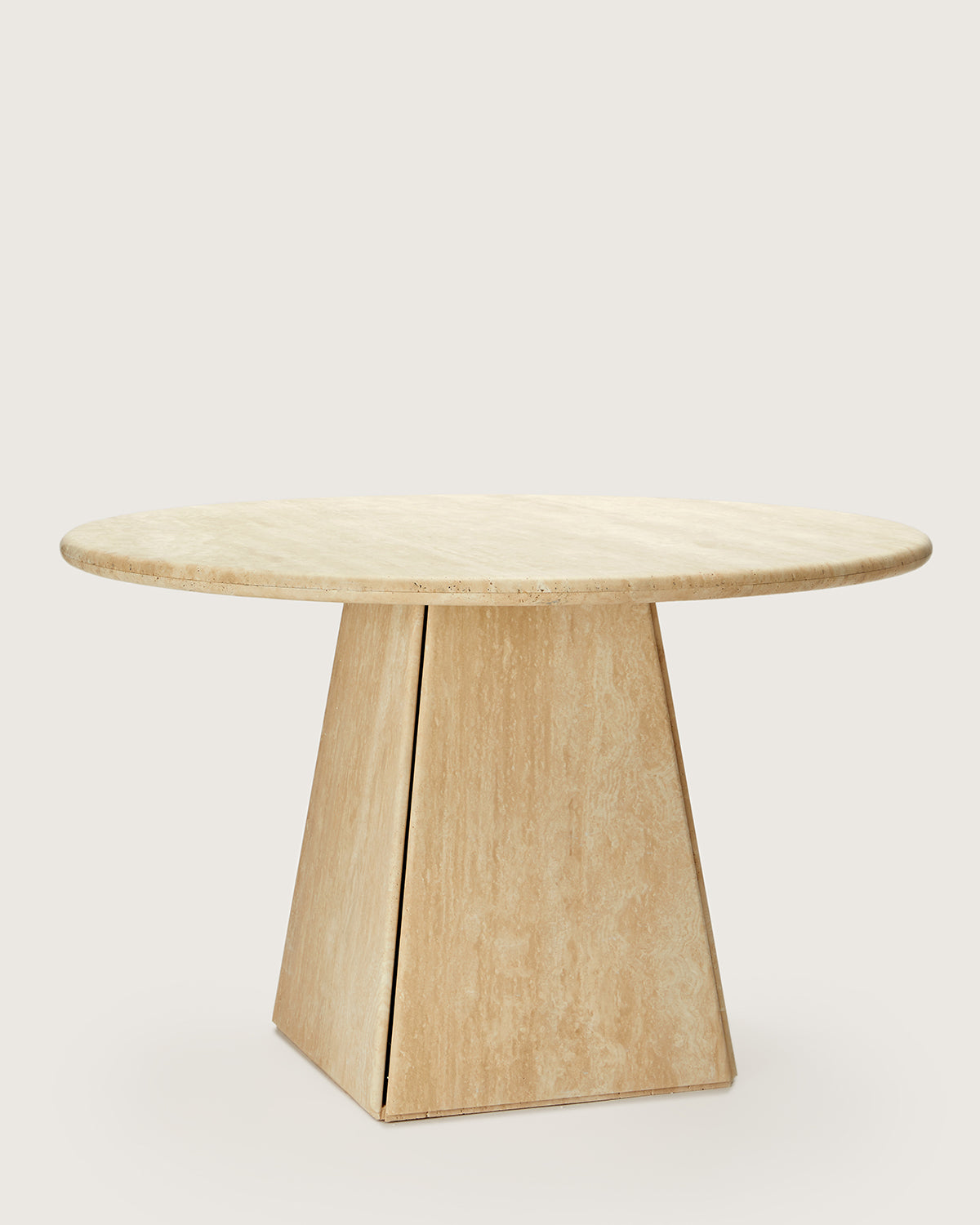 Lunar Round Travertine Table